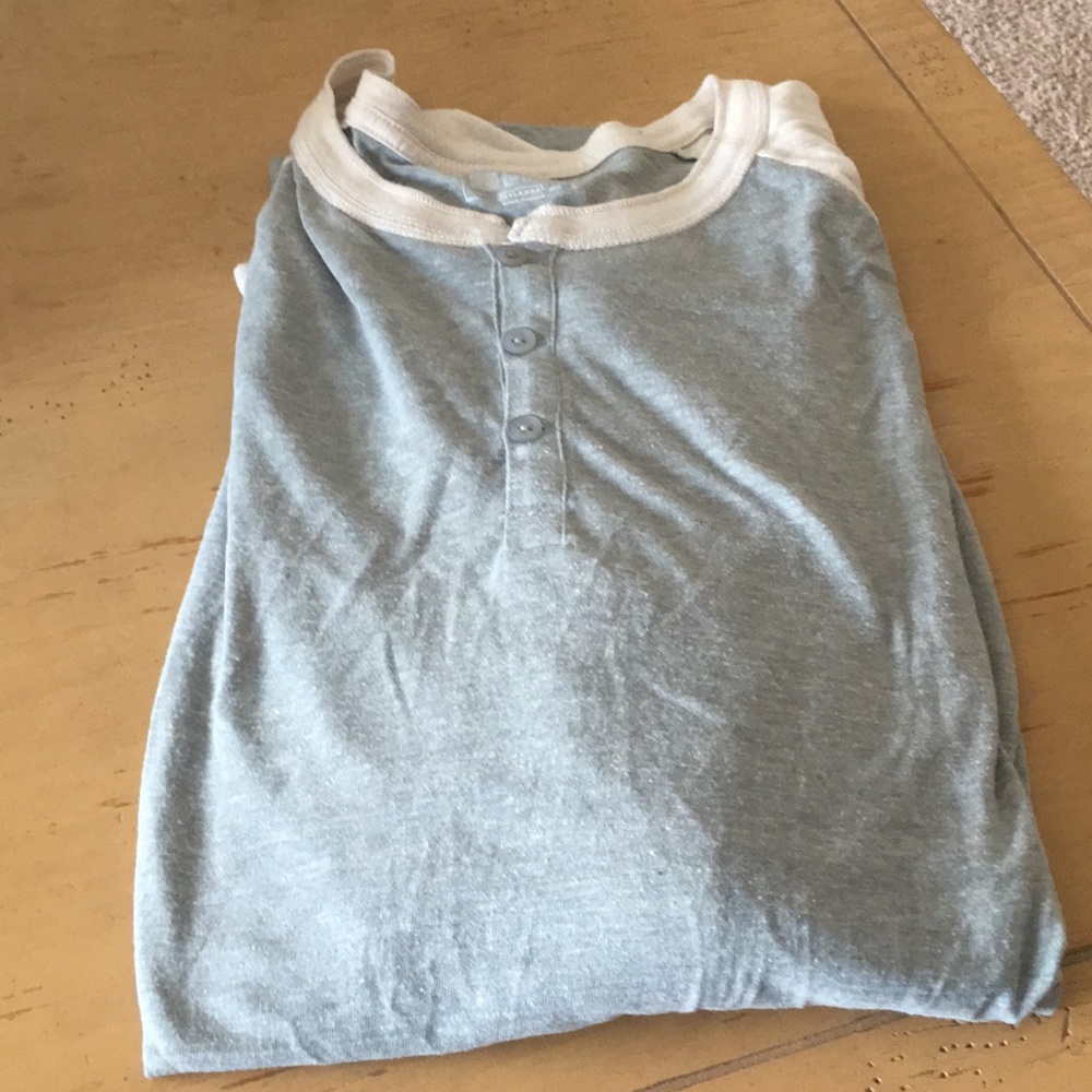3xl unisex Mark shirt steel blue and cream